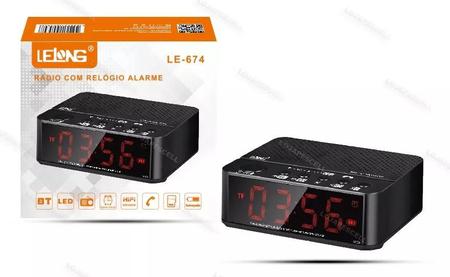 Imagem de Rádio Relógio Digital Despertador Alarme Rádio Fm Bluetooth
