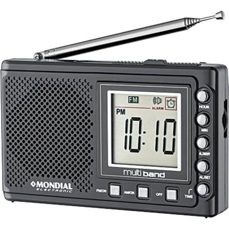 Imagem de Rádio Relógio Digital Mondial Multi Band II RP-04 Faixas AM e FM