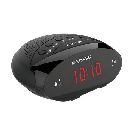 Imagem de Rádio Relógio FM Digital Alarme Despertador Com Display LED Multilaser SP399