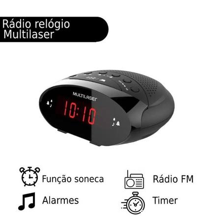 Imagem de Rádio Relogio  Multilaser Fm Sp399  New 2 