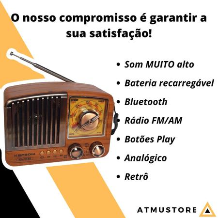 Imagem de Rádio Retro Vintage Antigo Am Fm Sd Usb Mp3 Bivolt Bluetooth