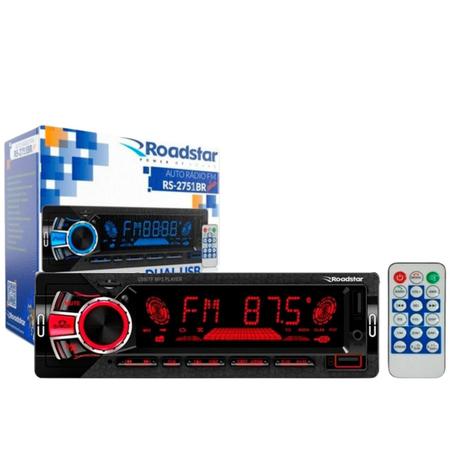 Imagem de Rádio Roadstar RS2751 BT/2 USB/SD/FM/Auxiliar + 4 Alto Falantes 5  Bomber 200w + Antena Rádio