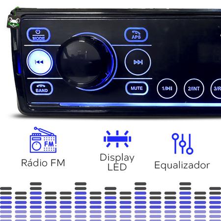 Imagem de Rádio Som Automotivo Mp3 C/ Bluetooth 2 Usb's Aux Pen Drive