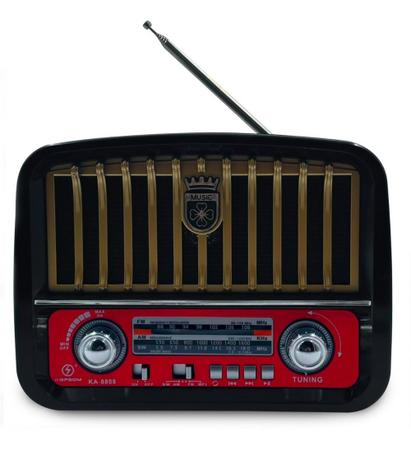 Imagem de Rádio Vintage Portatil  AM / FM Recarregavél sd/aux/usb