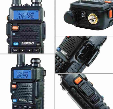 Imagem de Rádio Walk Talk Comunicador Baofeng UV-5R Dual Band Uhf Vhf Fm Com Fone