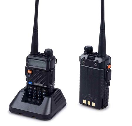 Imagem de Rádio Walk Talk Comunicador Baofeng UV-5R Dual Band Uhf Vhf Fm Com Fone
