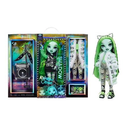 Imagem de Rainbow Vision Shadow High Neon Shadow- Harley Limestone (Neon Green) Posable Fashion Doll. 2 Roupas de Designer para Mix & Match, Acessórios de Banda de Rock Playset, Great Toy Gift Kids 6-12 Anos & Coletor