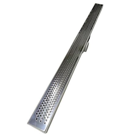 Imagem de Ralo Box de Banheiro 70cm Inox Perfurado Espelhado Col Cinza