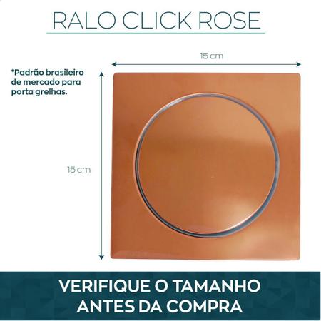 Imagem de Ralo Click Tampa Rose Gold De Banheiro 15X15 Inox Cobreado