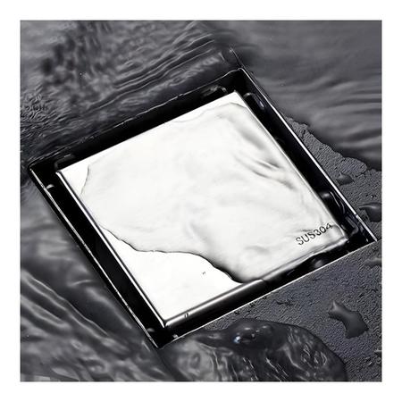 Ralo Invisível 10X10 Em Metal Escovado - Maxforte Imagem de Ralo Invisível 10X10 Em Metal Escovado