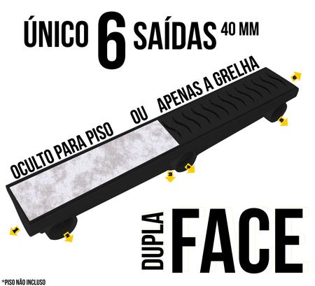 Imagem de Ralo Linear 8 x 51 Multi Saídas - grelha dupla Face - PRETO