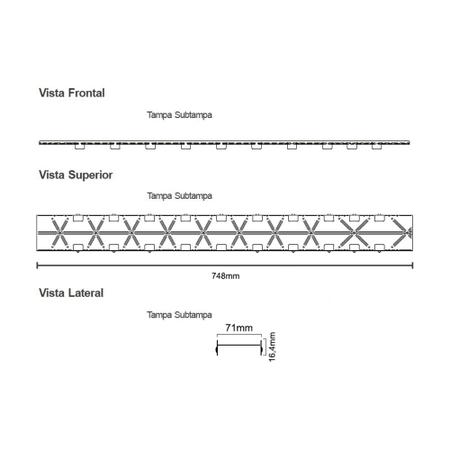 Imagem de Ralo Linear Elleve Versatile 8931 75cm Saída Central com Tampa Oculta