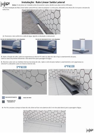 Imagem de Ralo Linear Oculto 60 cm x 6 cm Saída Lateral