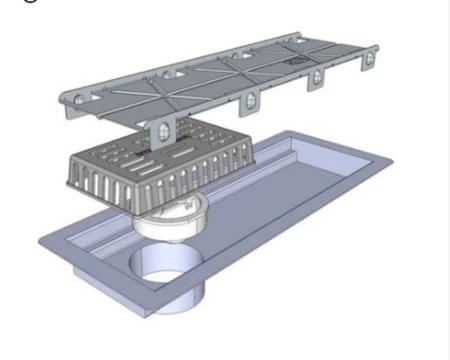 Imagem de Ralo Linear Tiny Base Inox Tampa Oculta 25 Cm REF. 1801 ELLEVE