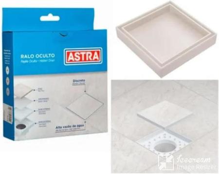 Imagem de Ralo Oculto Quadrado Universal 10X10CM Branco - RO10 BR