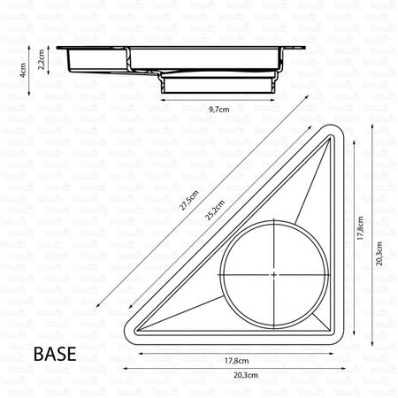 Imagem de Ralo Vertex Triangular 16x16x22cm com Tampa Oculta 5036