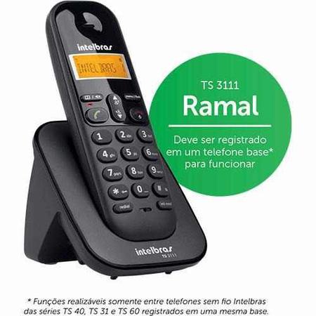 Imagem de Ramal Para Telefone Fixo Sem Fio Intelbras Ts3111