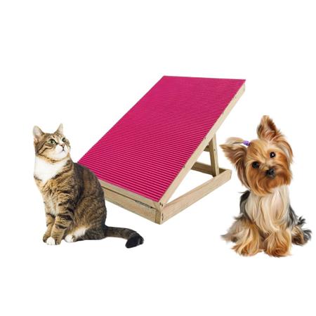 Imagem de Rampa Pet MEG cor ROSA antiderrapante com 3 níveis de altura / portátil / escada pet / rampa auxiliar para cães e gatos