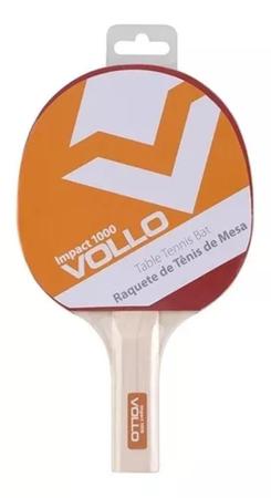 Imagem de Raquete de ping pong Vollo Impact 1000 preta/vermelha ST (Reto)