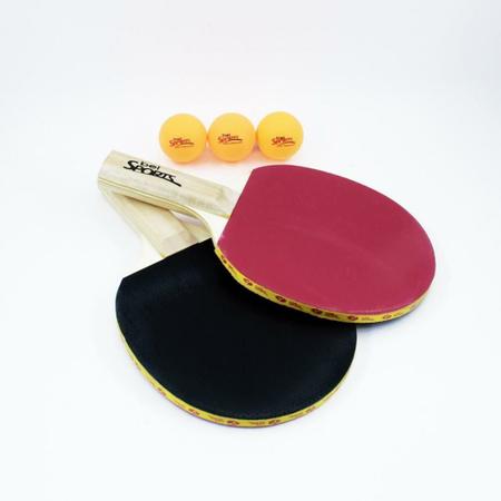 Imagem de Raquete p/Ping Pong Kit com 2 raquetes e 3 bolas - Bel