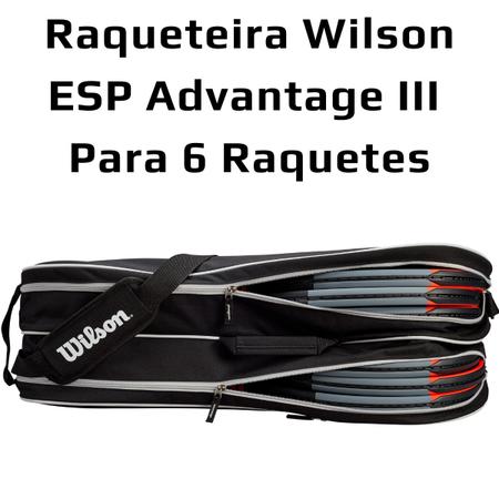 Imagem de Raqueteira Wilson Advantage Esp X6 Para 6 Raquetes De Tênis