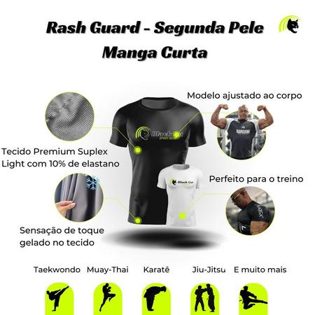 Imagem de Rash Guard Manga Curta Jiu-Jitsu Academia Treino Segunda Pele Proteção - Combat