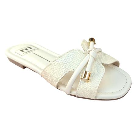 Imagem de Rasteira Feminino Moleca Napa Cobra Off White 5435.416