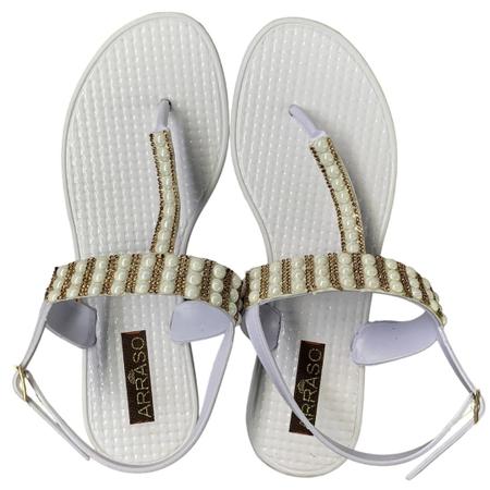 Rasteirinha BeachWear de Dedo e Regulagem em Fivela Branco Detalhe