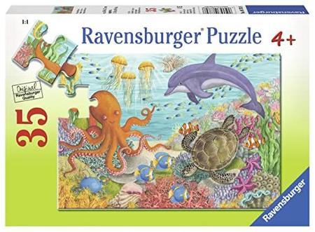 Imagem de Ravensburger Ocean Friends 35 Peça Quebra-Cabeça para Crianças  Cada Peça é Única, Peças Se encaixam perfeitamente