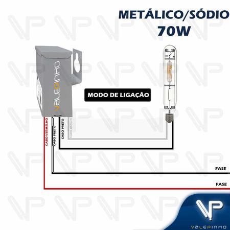 Imagem de Reator para lâmpada vapor sódio/metálico    70w 220v(uso externo) 