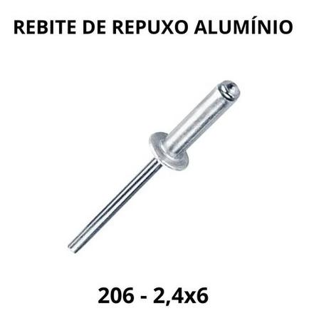Imagem de Rebite De Alumínio Repuxo 206 2,4x6mm - 50 Unidades