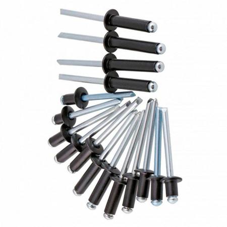 Rebite Rebitop Aluminio Preto Repuxo R308 Mil Imagem de Rebite Rebitop Aluminio Preto Repuxo R308 Mil