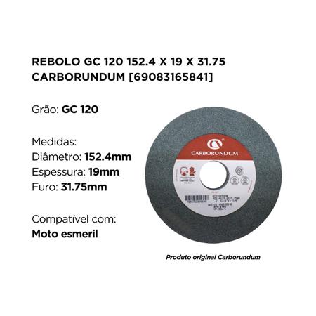 Imagem de Rebolo gc 120 152.4 x 19 x 31.75 carborundum