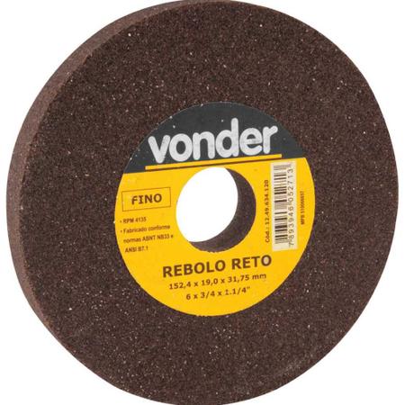 Imagem de Rebolo reto 152,4x19,0x31,8 100/120 fino marrom uso geral - Vonder