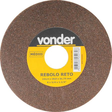 Imagem de Rebolo Reto 6" x 3/4" Médio - Vonder