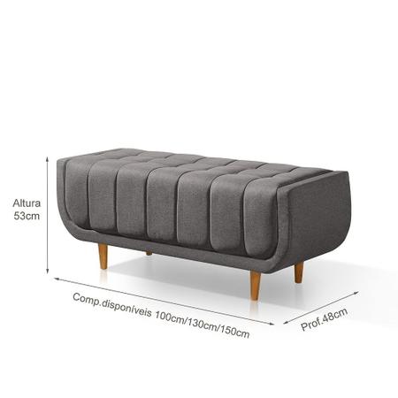 Recamier Alemanha 1,00M com Base Madeira Linho Sofatec Imagem de Recamier Alemanha 1,00M com Base Madeira Linho Sofatec