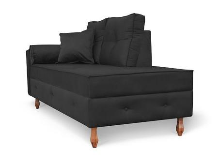 Imagem de Recamier Calçadeira Cancun 1,58 cm Suede Preto - MeuLar Decorações