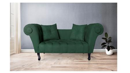 Recamier Decorativo Divã Dubai Couro Bege Pés Madeira Mz Decor - Mazzero Decor Imagem de Recamier Decorativo Divã Dubai Couro Bege Pés Madeira Mz Decor