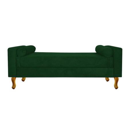 Imagem de Recamier Divã Felix Baú 140 cm Estofado Luiz XV Sofá 2 Lugares Suede Verde Para Sala de Estar Consultório Quarto Recepção Escritório - AM Decor