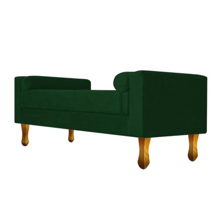 Imagem de Recamier Divã Felix Baú 140 cm Estofado Luiz XV Sofá 2 Lugares Suede Verde Para Sala de Estar Consultório Quarto Recepção Escritório - AM Decor