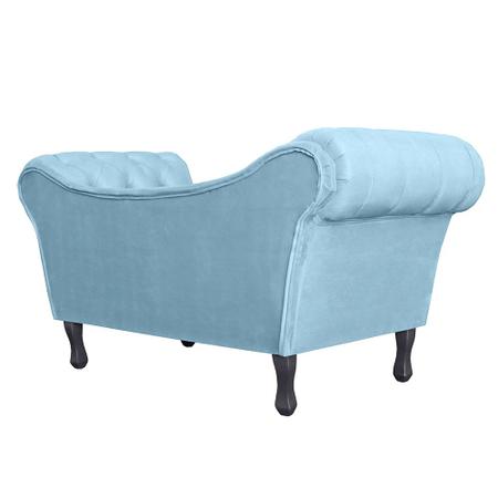 Imagem de Recamier Divã Namoradeira Dubai Capitonê Suede Azul Turquesa - DS Estofados