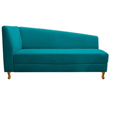 Imagem de Recamier Divã Valéria 140cm Lado Direito Suede Azul Turquesa - Amarena Móveis