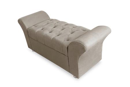 Imagem de Recamier Sapateira Baú Veneza Cama Queen 160 cm Suede Bege DL Decor