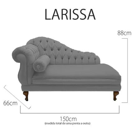 Imagem de Recamier Sofá Direito Larissa 150cm Sala Suede Cinza - INCASA DECOR