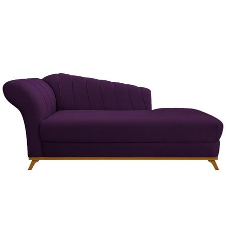 Imagem de Recamier Vanessa 140cm Lado Direito Suede Roxo - Doce Sonho Móveis