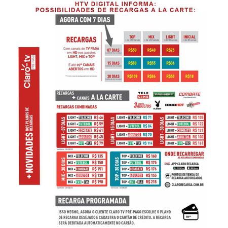 Claro TV - Mais canais, menores preços.: Assine já o PACOTE