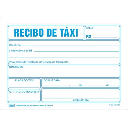 Imagem de Recibo De Taxi - 50 Folhas (Pacote com 20 unidades)