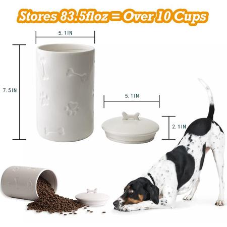 Imagem de Recipiente de guloseimas para cães NIXBYO Frasco hermético de cerâmica para cães