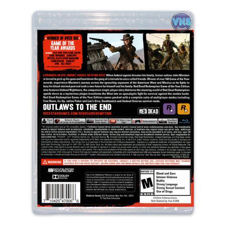 Red Dead Redemption Game of The Year Edition - PS3 - Rockstar - Jogos de  Aventura - Magazine Luiza