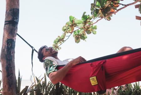 Imagem de Rede De Dormir Descanso Camping Pesca Lazer Portátil Com  Corda e Mosquetão  Portable Style